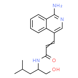 ChemSpider 2D Image | 3-(1-Amino-4-isoquinolinyl)-N-(1-hydroxy-4-methyl-2-pentanyl)acrylamide | C18H23N3O2