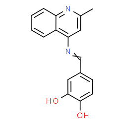 ChemSpider 2D Image | 4-{[(2-Methyl-4-quinolinyl)imino]methyl}-1,2-benzenediol | C17H14N2O2