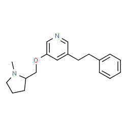 ChemSpider 2D Image | 3-[(1-Methyl-2-pyrrolidinyl)methoxy]-5-(2-phenylethyl)pyridine | C19H24N2O