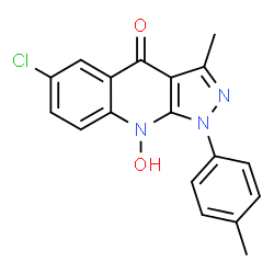 ChemSpider 2D Image | 6-Chloro-9-hydroxy-3-methyl-1-(4-methylphenyl)-1,9-dihydro-4H-pyrazolo[3,4-b]quinolin-4-one | C18H14ClN3O2