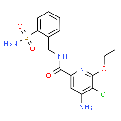 ChemSpider 2D Image | 4-Amino-5-chloro-6-ethoxy-N-(2-sulfamoylbenzyl)-2-pyridinecarboxamide | C15H17ClN4O4S