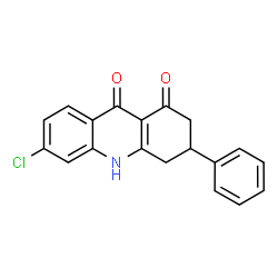 ChemSpider 2D Image | 6-Chloro-3-phenyl-3,4-dihydro-1,9(2H,10H)-acridinedione | C19H14ClNO2
