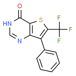 ChemSpider 2D Image | 7-Phenyl-6-(trifluoromethyl)thieno[3,2-d]pyrimidin-4(1H)-one | C13H7F3N2OS