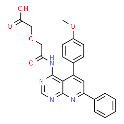 ChemSpider 2D Image | (2-{[5-(4-Methoxyphenyl)-7-phenylpyrido[2,3-d]pyrimidin-4-yl]amino}-2-oxoethoxy)acetic acid | C24H20N4O5