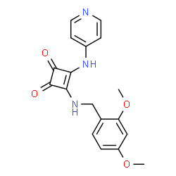 ChemSpider 2D Image | 3-[(2,4-Dimethoxybenzyl)amino]-4-(4-pyridinylamino)-3-cyclobutene-1,2-dione | C18H17N3O4