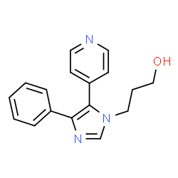 ChemSpider 2D Image | 3-[4-Phenyl-5-(4-pyridinyl)-1H-imidazol-1-yl]-1-propanol | C17H17N3O