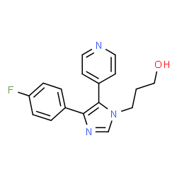 ChemSpider 2D Image | 3-[4-(4-Fluorophenyl)-5-(4-pyridinyl)-1H-imidazol-1-yl]-1-propanol | C17H16FN3O