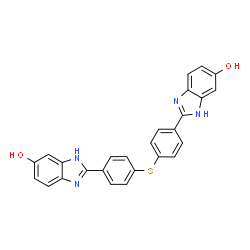 ChemSpider 2D Image | 2-(4-{[4-(6-Hydroxy-1H-benzimidazol-2-yl)phenyl]sulfanyl}phenyl)-1H-benzimidazol-5-ol | C26H18N4O2S