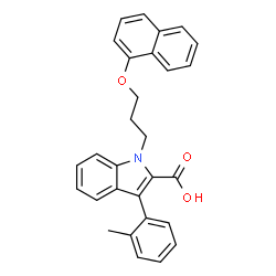 ChemSpider 2D Image | 3-(2-Methylphenyl)-1-[3-(1-naphthyloxy)propyl]-1H-indole-2-carboxylic acid | C29H25NO3