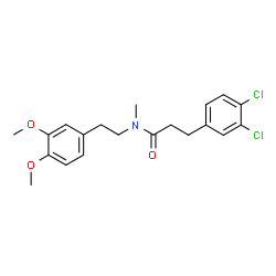 ChemSpider 2D Image | 3-(3,4-Dichlorophenyl)-N-[2-(3,4-dimethoxyphenyl)ethyl]-N-methylpropanamide | C20H23Cl2NO3