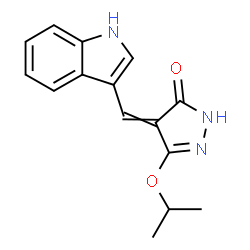 ChemSpider 2D Image | 4-(1H-Indol-3-ylmethylene)-5-isopropoxy-2,4-dihydro-3H-pyrazol-3-one | C15H15N3O2