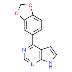 ChemSpider 2D Image | 4-(1,3-Benzodioxol-5-yl)-7H-pyrrolo[2,3-d]pyrimidine | C13H9N3O2