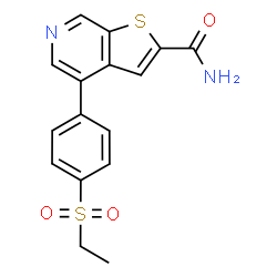 ChemSpider 2D Image | 4-[4-(Ethylsulfonyl)phenyl]thieno[2,3-c]pyridine-2-carboxamide | C16H14N2O3S2