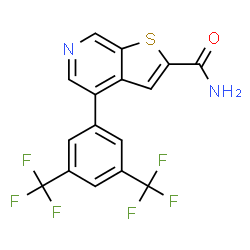 ChemSpider 2D Image | 4-[3,5-Bis(trifluoromethyl)phenyl]thieno[2,3-c]pyridine-2-carboxamide | C16H8F6N2OS