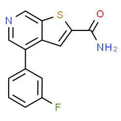 ChemSpider 2D Image | 4-(3-Fluorophenyl)thieno[2,3-c]pyridine-2-carboxamide | C14H9FN2OS