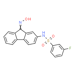 ChemSpider 2D Image | 3-Fluoro-N-[9-(hydroxyimino)-9H-fluoren-2-yl]benzenesulfonamide | C19H13FN2O3S