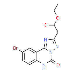 ChemSpider 2D Image | Ethyl (9-bromo-5-oxo-5,6-dihydro[1,2,4]triazolo[1,5-c]quinazolin-2-yl)acetate | C13H11BrN4O3