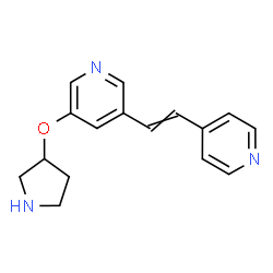 ChemSpider 2D Image | 3-[2-(4-Pyridinyl)vinyl]-5-(3-pyrrolidinyloxy)pyridine | C16H17N3O