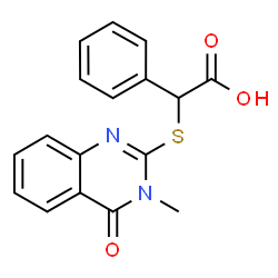 ChemSpider 2D Image | [(3-Methyl-4-oxo-3,4-dihydro-2-quinazolinyl)sulfanyl](phenyl)acetic acid | C17H14N2O3S