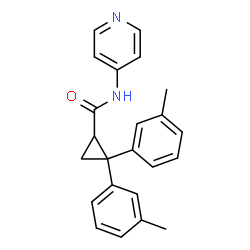 ChemSpider 2D Image | 2,2-Bis(3-methylphenyl)-N-(4-pyridinyl)cyclopropanecarboxamide | C23H22N2O
