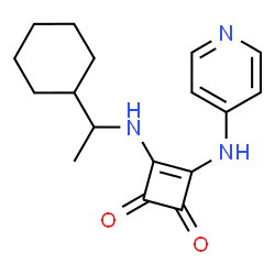 ChemSpider 2D Image | 3-[(1-Cyclohexylethyl)amino]-4-(4-pyridinylamino)-3-cyclobutene-1,2-dione | C17H21N3O2