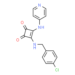 ChemSpider 2D Image | 3-[(4-Chlorobenzyl)amino]-4-(4-pyridinylamino)-3-cyclobutene-1,2-dione | C16H12ClN3O2