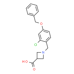ChemSpider 2D Image | 1-[4-(Benzyloxy)-2-chlorobenzyl]-3-azetidinecarboxylic acid | C18H18ClNO3