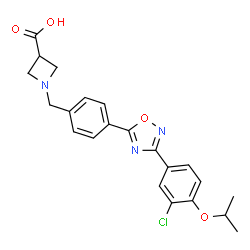 ChemSpider 2D Image | 1-{4-[3-(3-Chloro-4-isopropoxyphenyl)-1,2,4-oxadiazol-5-yl]benzyl}-3-azetidinecarboxylic acid | C22H22ClN3O4