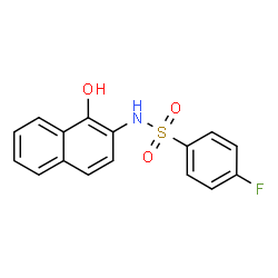 ChemSpider 2D Image | 4-Fluoro-N-(1-hydroxy-2-naphthyl)benzenesulfonamide | C16H12FNO3S