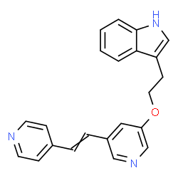 ChemSpider 2D Image | 3-[2-({5-[2-(4-Pyridinyl)vinyl]-3-pyridinyl}oxy)ethyl]-1H-indole | C22H19N3O