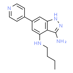 ChemSpider 2D Image | N~4~-Butyl-6-(4-pyridinyl)-1H-indazole-3,4-diamine | C16H19N5
