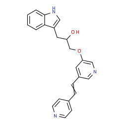 ChemSpider 2D Image | 1-(1H-Indol-3-yl)-3-({5-[2-(4-pyridinyl)vinyl]-3-pyridinyl}oxy)-2-propanol | C23H21N3O2