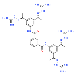 ChemSpider 2D Image | N,N'-Bis[3,5-bis(N-carbamimidoylethanehydrazonoyl)phenyl]isophthalamide | C32H40N18O2