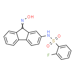 ChemSpider 2D Image | 2-Fluoro-N-[9-(hydroxyimino)-9H-fluoren-2-yl]benzenesulfonamide | C19H13FN2O3S