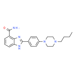 ChemSpider 2D Image | 2-[4-(4-Butyl-1-piperazinyl)phenyl]-1H-benzimidazole-4-carboxamide | C22H27N5O