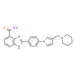 ChemSpider 2D Image | 2-{4-[3-(1-Piperidinylmethyl)-1H-pyrrol-1-yl]phenyl}-1H-benzimidazole-4-carboxamide | C24H25N5O