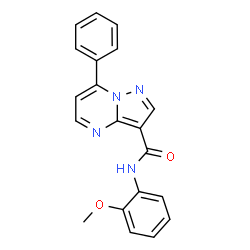 ChemSpider 2D Image | N-(2-Methoxyphenyl)-7-phenylpyrazolo[1,5-a]pyrimidine-3-carboxamide | C20H16N4O2