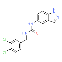 ChemSpider 2D Image | 1-(3,4-Dichlorobenzyl)-3-(1H-indazol-5-yl)urea | C15H12Cl2N4O
