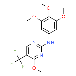 ChemSpider 2D Image | 4-Methoxy-5-(trifluoromethyl)-N-(3,4,5-trimethoxyphenyl)-2-pyrimidinamine | C15H16F3N3O4