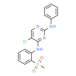 ChemSpider 2D Image | 5-Chloro-N~4~-[2-(methylsulfonyl)phenyl]-N~2~-phenyl-2,4-pyrimidinediamine | C17H15ClN4O2S