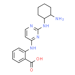 ChemSpider 2D Image | 2-({2-[(2-Aminocyclohexyl)amino]-4-pyrimidinyl}amino)benzoic acid | C17H21N5O2