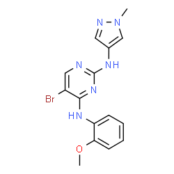 ChemSpider 2D Image | 5-Bromo-N~4~-(2-methoxyphenyl)-N~2~-(1-methyl-1H-pyrazol-4-yl)-2,4-pyrimidinediamine | C15H15BrN6O