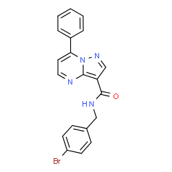 ChemSpider 2D Image | N-(4-Bromobenzyl)-7-phenylpyrazolo[1,5-a]pyrimidine-3-carboxamide | C20H15BrN4O