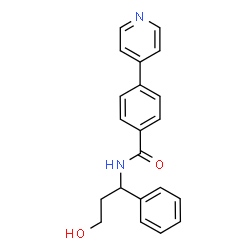 ChemSpider 2D Image | N-(3-Hydroxy-1-phenylpropyl)-4-(4-pyridinyl)benzamide | C21H20N2O2