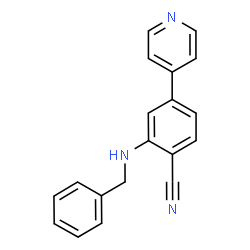 ChemSpider 2D Image | 2-(Benzylamino)-4-(4-pyridinyl)benzonitrile | C19H15N3