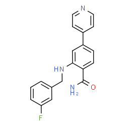 ChemSpider 2D Image | 2-[(3-Fluorobenzyl)amino]-4-(4-pyridinyl)benzamide | C19H16FN3O