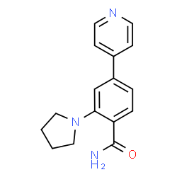 ChemSpider 2D Image | 4-(4-Pyridinyl)-2-(1-pyrrolidinyl)benzamide | C16H17N3O