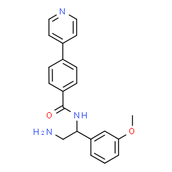 ChemSpider 2D Image | N-[2-Amino-1-(3-methoxyphenyl)ethyl]-4-(4-pyridinyl)benzamide | C21H21N3O2