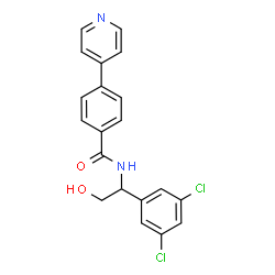 ChemSpider 2D Image | N-[1-(3,5-Dichlorophenyl)-2-hydroxyethyl]-4-(4-pyridinyl)benzamide | C20H16Cl2N2O2