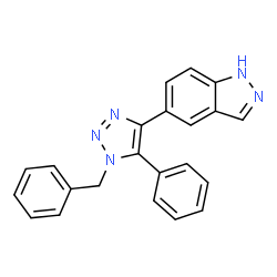 ChemSpider 2D Image | 5-(1-Benzyl-5-phenyl-1H-1,2,3-triazol-4-yl)-1H-indazole | C22H17N5